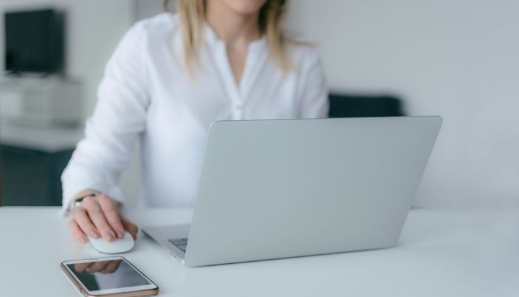 Businesswoman using a computer